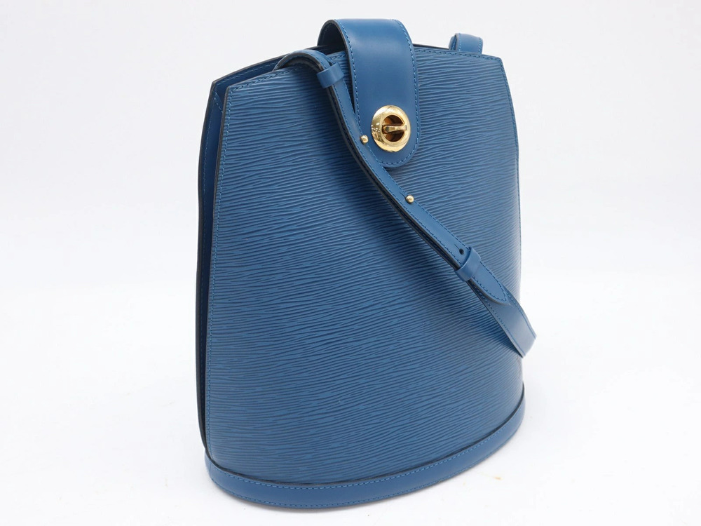 Louis Vuitton Epi Cluny Toledo Blue Handbag Canvas Leather